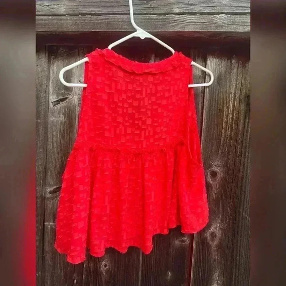 IRO Red Orange Ragnhild Textured Swing Tank Blouse - Picture 7 of 7